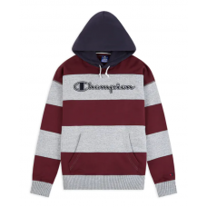 Sudadera Champion Striped Contrast Hood Oversized Gris Granate